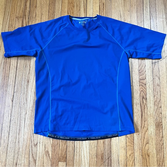 Coolibar T Shirt Adult Large Blue UPF 50+ UV Protection Suntect Tee Mens Swim - Picture 1 of 6